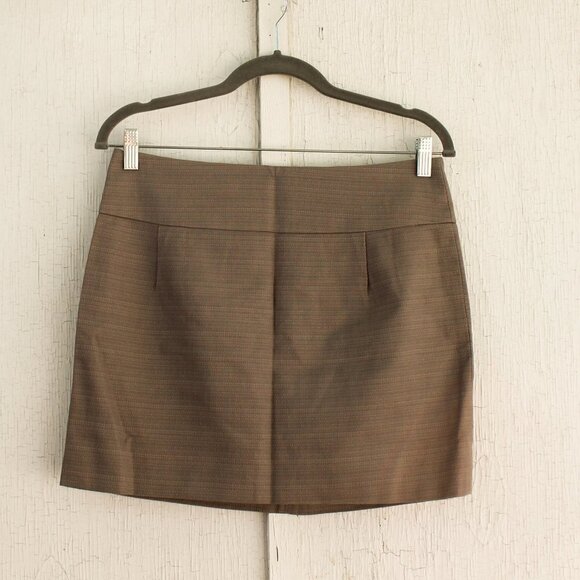 J. Crew Khaki‎ Textured Mini Skirt Champagne 4 EUC - Picture 1 of 4